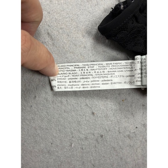 ZARA Black‎ Lace Corset Crop Top Bustier Zipper Straps Size S - Picture 7 of 9